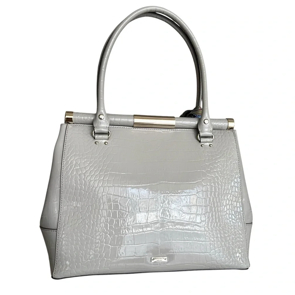 🆕 Kate Spade Patent Constance Large Shoulder Bag Gray